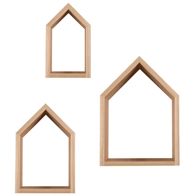 Snüz House Shaped Nursery Shelves - Natural (Set of 3)