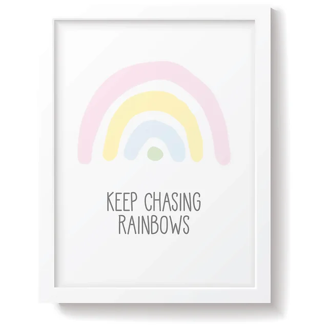 Snüz Keep Chasing Rainbows Nursery Print - Pastel