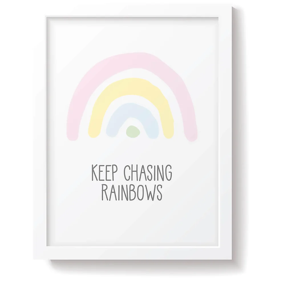 Snüz Keep Chasing Rainbows Nursery Print - Pastel Image 1