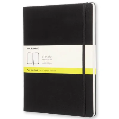 Moleskine Classic Plain Hardcover XL Notebook - Black