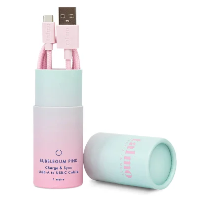 Talmo Charge and Sync USB-C to USB-A Cable - Bubblegum Pink