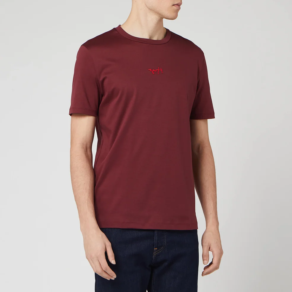 HUGO Men's Durned 201 T-Shirt - Dark Red Image 1