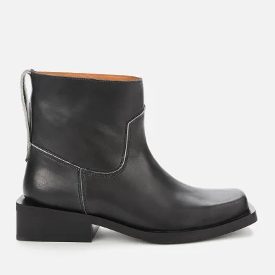 Ganni Women's Low Mc Leather Boots - Black