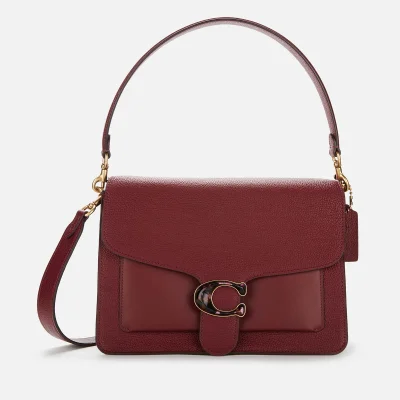 Coach Women's Mixed Leather with Resin C Closure Tabby Shoulder Bag - Deep Red