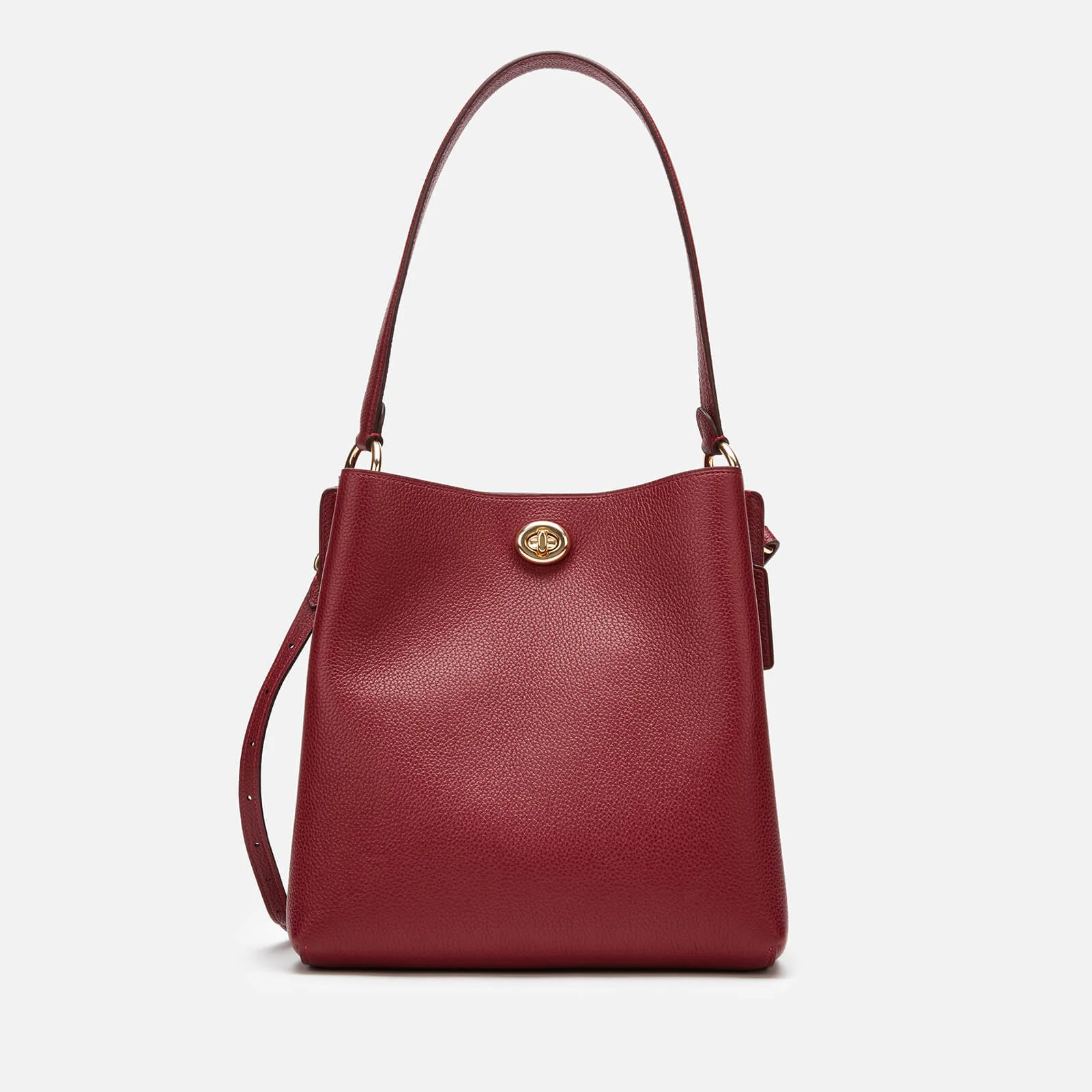 Coach Women's Polished Pebble Leather Charlie Bucket - Deep Red Image 1