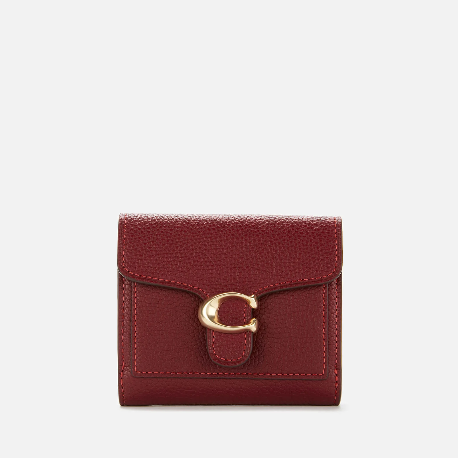 Coach Women's Polished Pebble Tabby Small Wallet - Deep Red Image 1