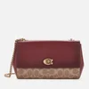 Coach Women's Coated Canvas Signature Cam Chain Crossbody Clutch - Tan Deep Red - Image 1