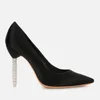 Sophia Webster Women's Coco Crystal Court Shoes - Black Satin - Image 1