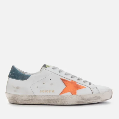 Golden Goose Men's Superstar Leather Trainers - White/Apricot Star