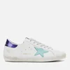 Golden Goose Men's Superstar Leather Trainers - White/Sea Blue Star - Image 1