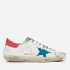 Golden Goose Men's Superstar Trainers - White Leather/Blue Star/Red - Image 1