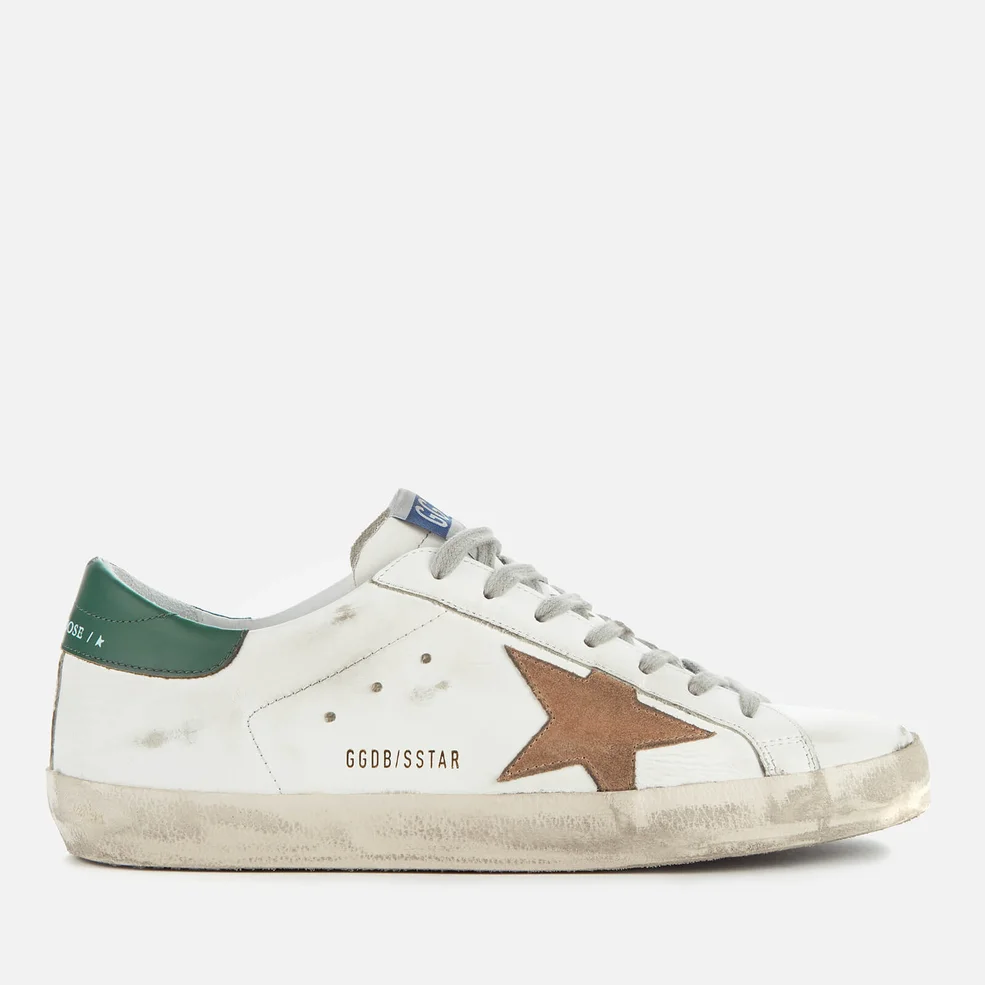 Golden Goose Men's Superstar Trainers - White Leather/Nude Suede Star Image 1