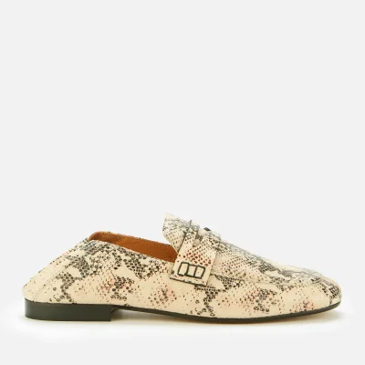 Isabel Marant Women's Fezzy Leather Python Printed Loafers - Nude