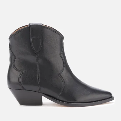 Isabel Marant Women's Dewina Leather Western Style Ankle Boots - Black
