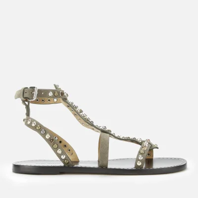 Isabel Marant Women's Jenada Suede Flat Sandals - Taupe