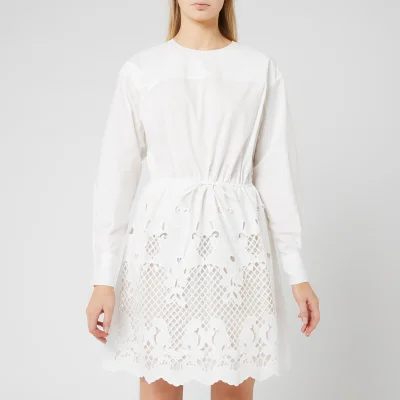 See By Chloé Women's Embroidered Poplin Dress - White