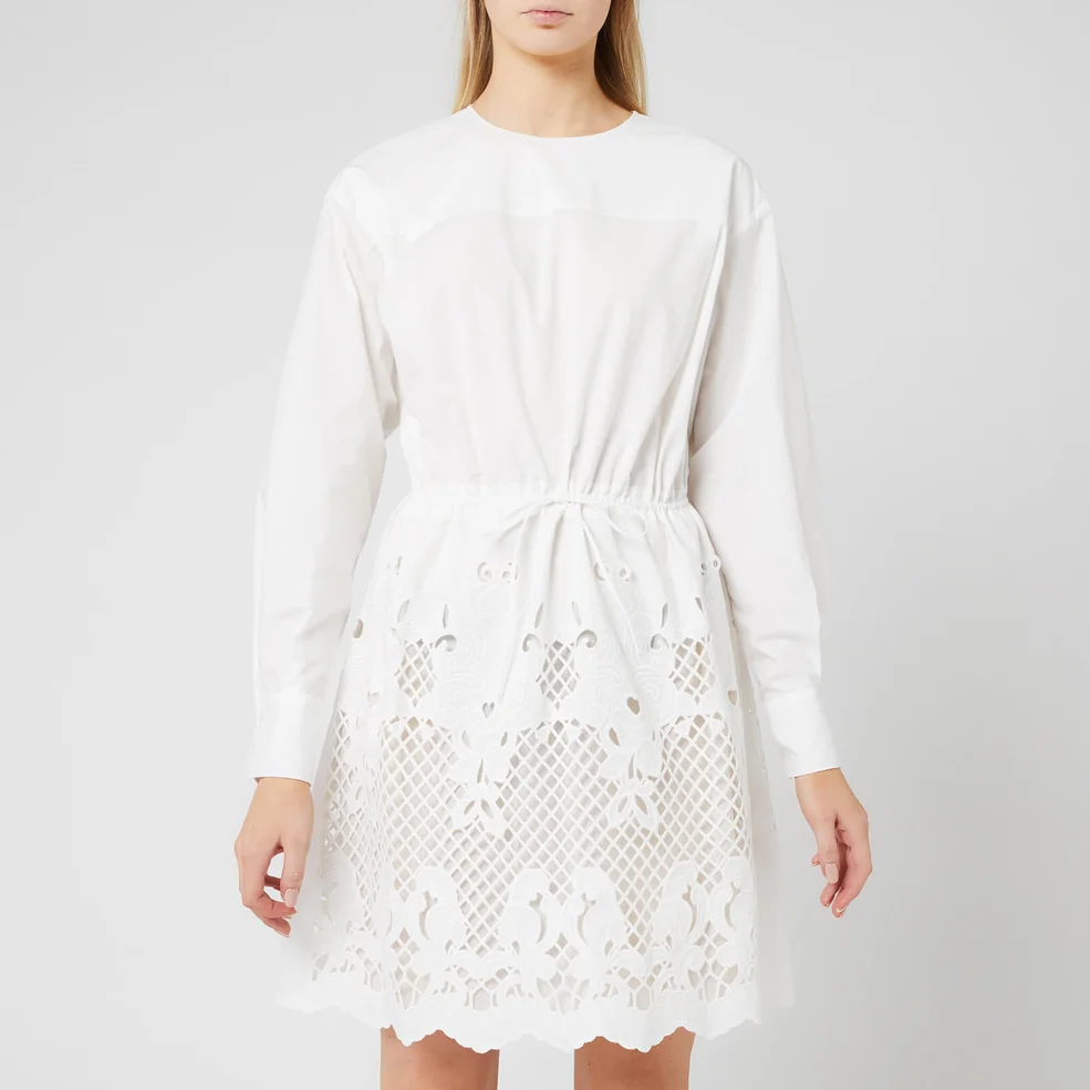 See By Chloé Women's Embroidered Poplin Dress - White Image 1