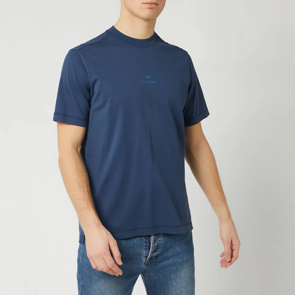PS Paul Smith Men's Centre Logo T-Shirt - Blue Image 1