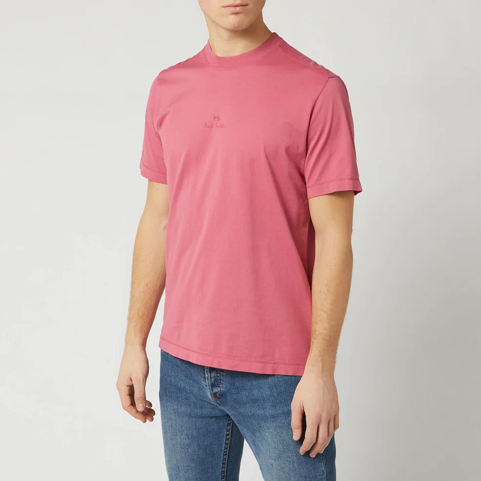 PS Paul Smith Men's Centre Logo T-Shirt - Pink Image 1
