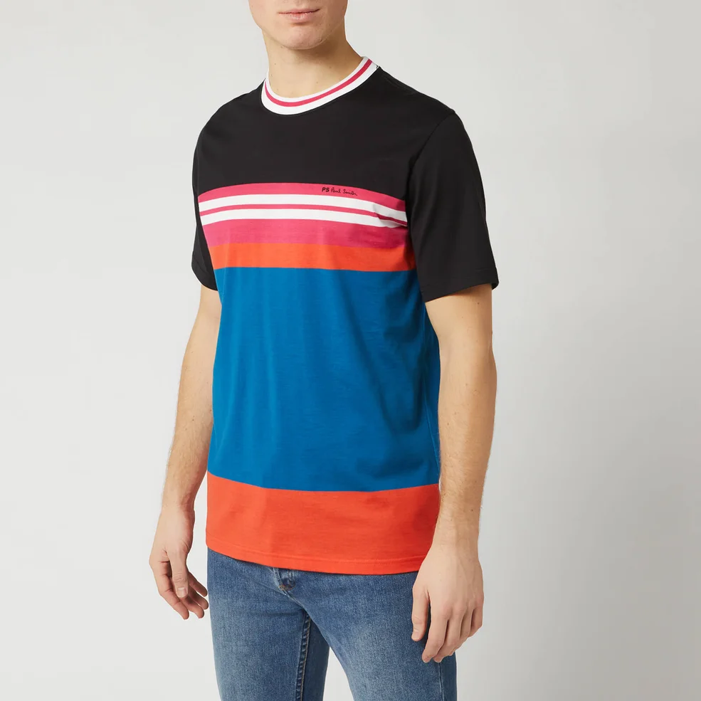 PS Paul Smith Men's Regular Fit Stripe T-Shirt - Multi Image 1