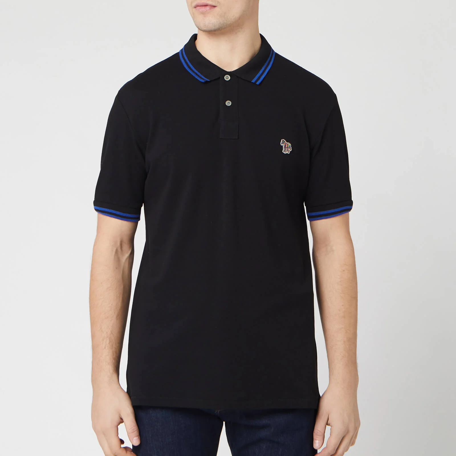 PS Paul Smith Men's Regular Fit Tipped Polo Shirt - Black Image 1