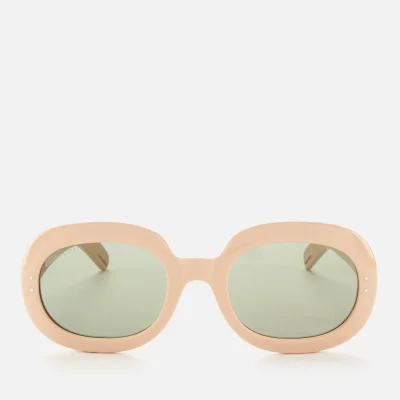 Gucci Women's Oval Frame Acetate Sunglasses - White/Green