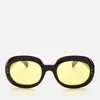 Gucci Women's Oval Frame Acetate Sunglasses - Black/Yellow - Image 1