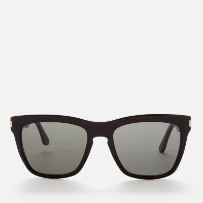 Saint Laurent Women's Devon Rectangle Acetate Sunglasses - Black/Grey
