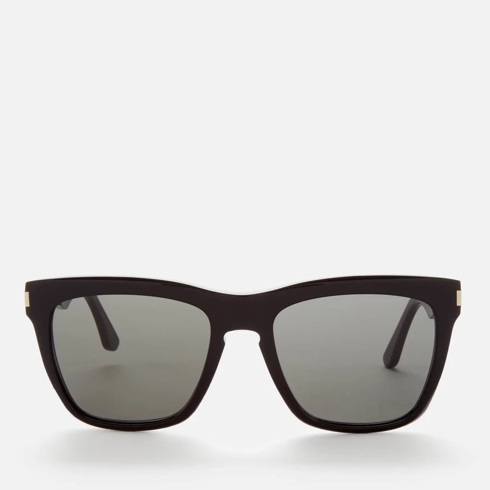 Saint Laurent Women's Devon Rectangle Acetate Sunglasses - Black/Grey Image 1
