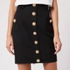 Balmain Women's Short Buttoned Grain De Poudre Skirt - Black - Image 1