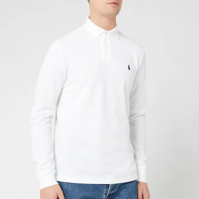 Polo Ralph Lauren Men's Custom Slim Fit Long Sleeve Polo Shirt - White