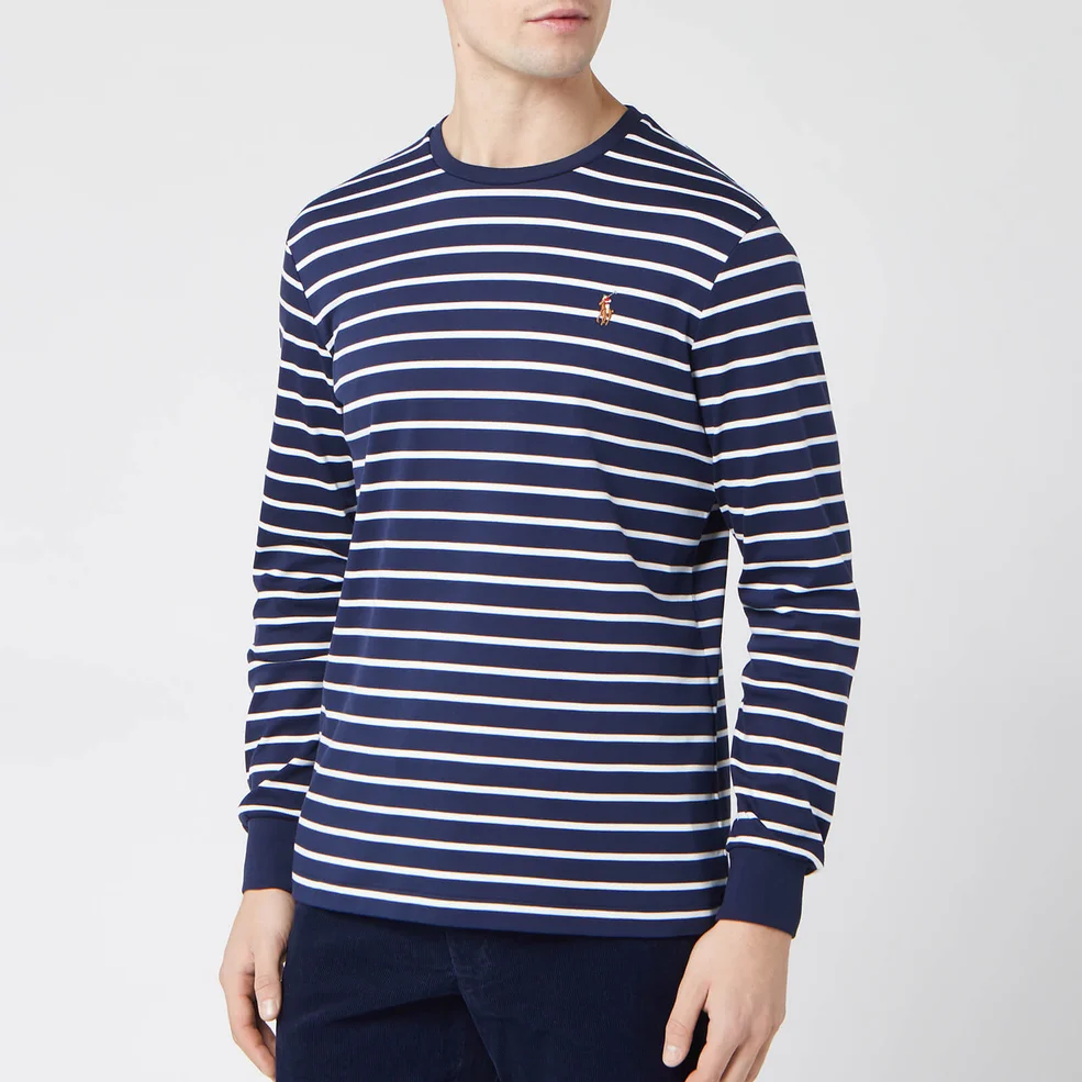 Polo Ralph Lauren Men's Long Sleeve Stripe T-Shirt - French Navy/White Image 1