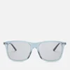 Gucci Men's Cylindrical Web Square Frame Sunglasses - Grey/Ruthenium/Grey - Image 1