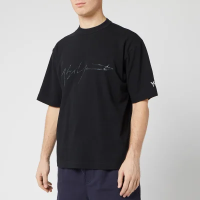 Y-3 Men's Distressed Signature Short Sleeve T-Shirt - Black