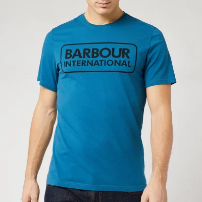 Barbour International Men's Essential Large Logo T-Shirt - Aqua/Black