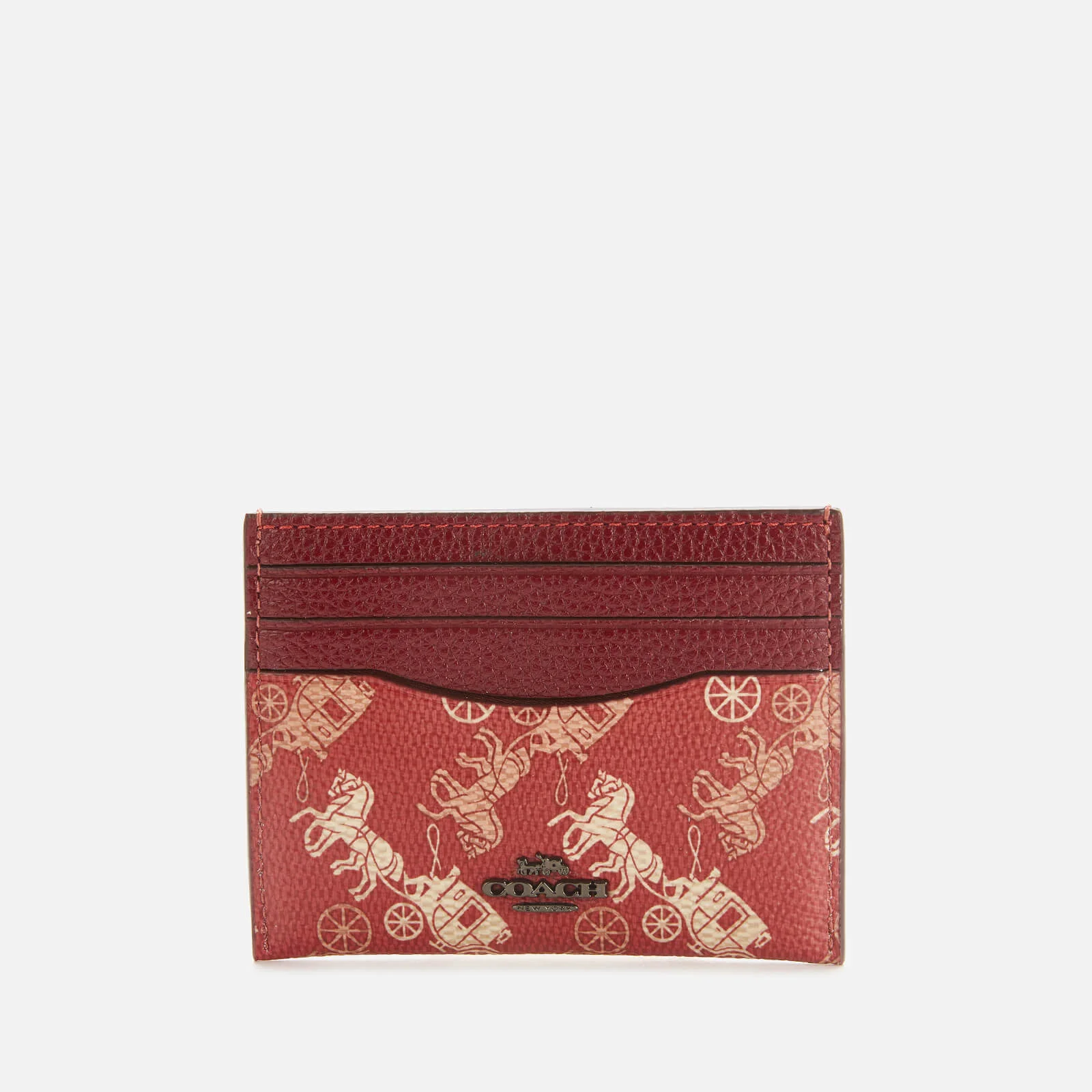 Coach 1941 Women's Coated Canvas Flat Card Case - Red Image 1