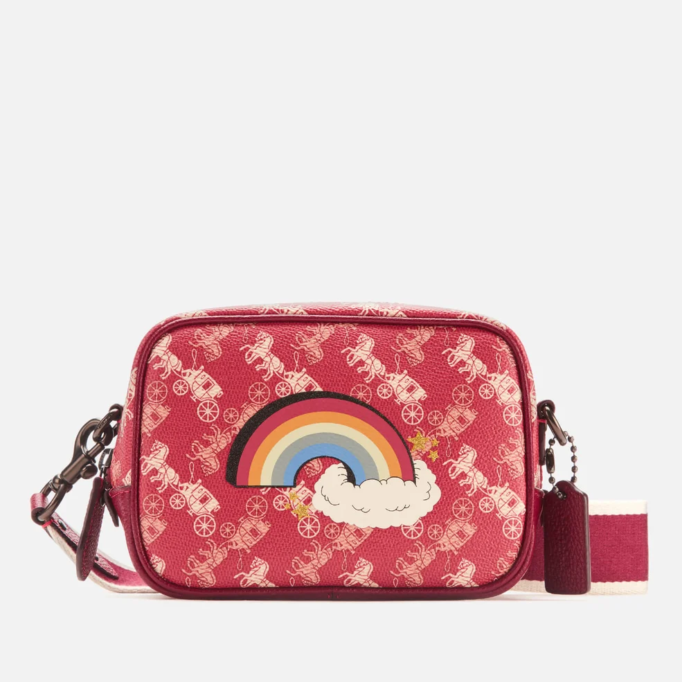 Coach 1941 Women's Coated Canvas Rainbow Print Small Camera Bag - Red Image 1