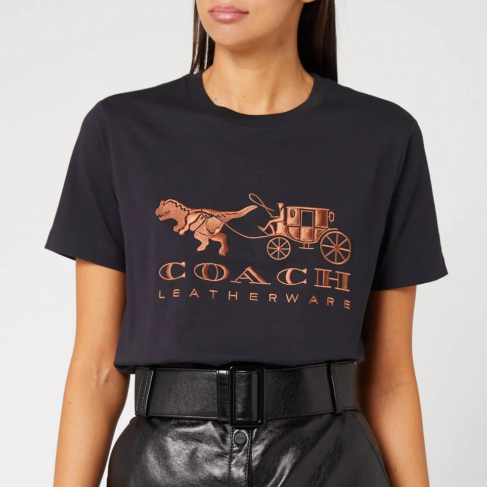 Coach 1941 Women's Rexy and Carriage T-Shirt - Black Image 1