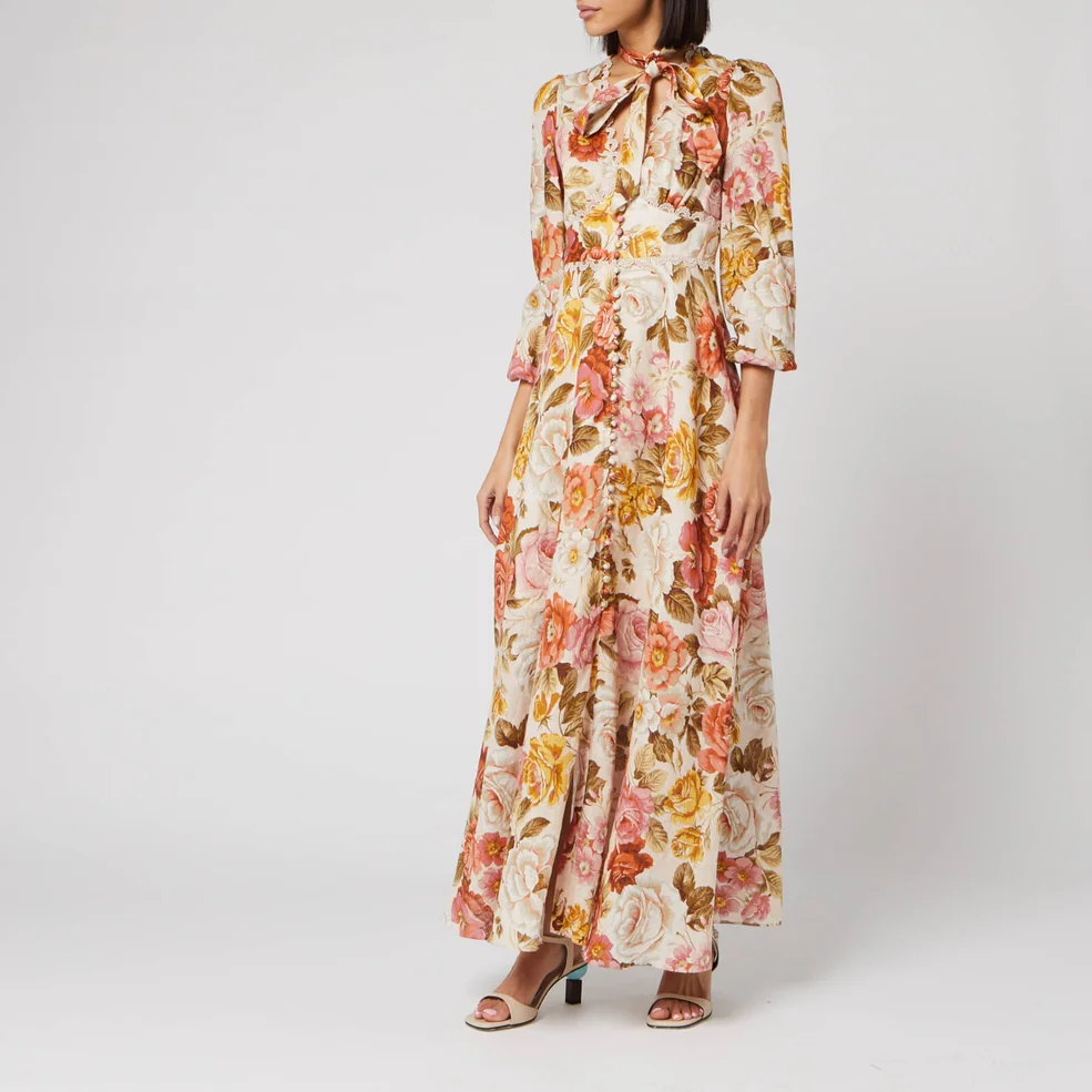 Zimmermann Women's Bonita Long Sleeve Dress - Cream Floral Image 1
