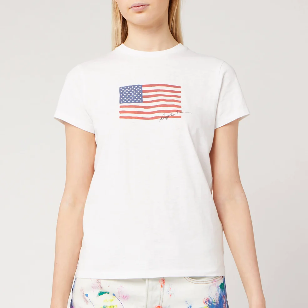 Polo Ralph Lauren Women's Flag T-Shirt - White Image 1