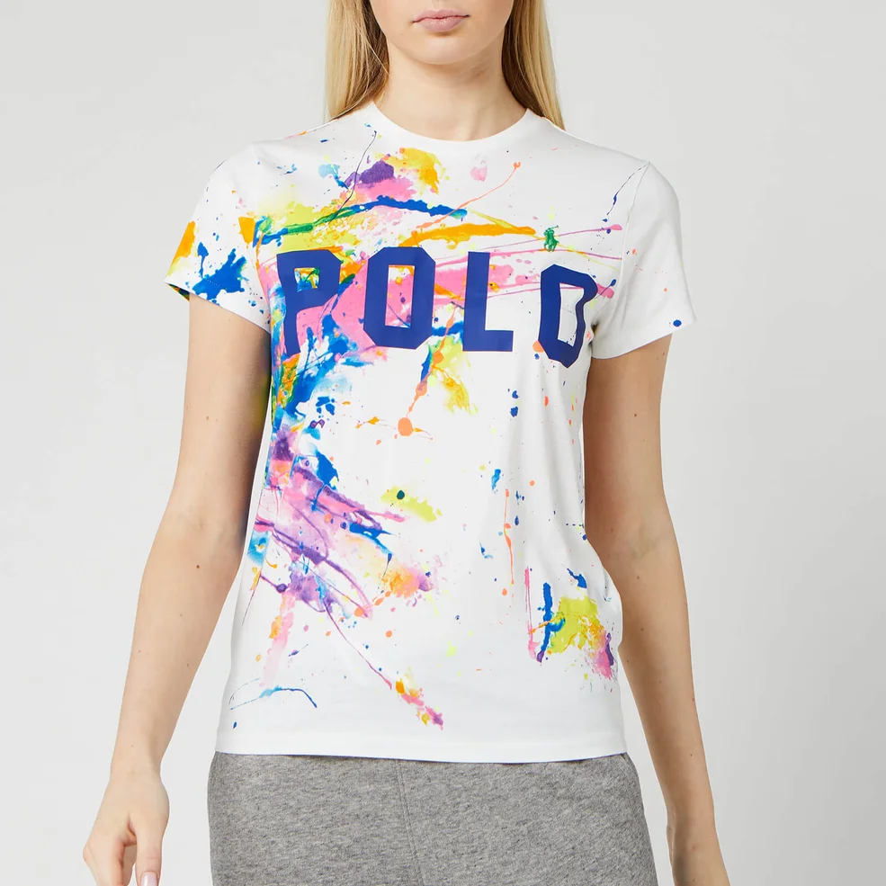 Polo Ralph Lauren Women's Paint Splatter T-Shirt - White Image 1