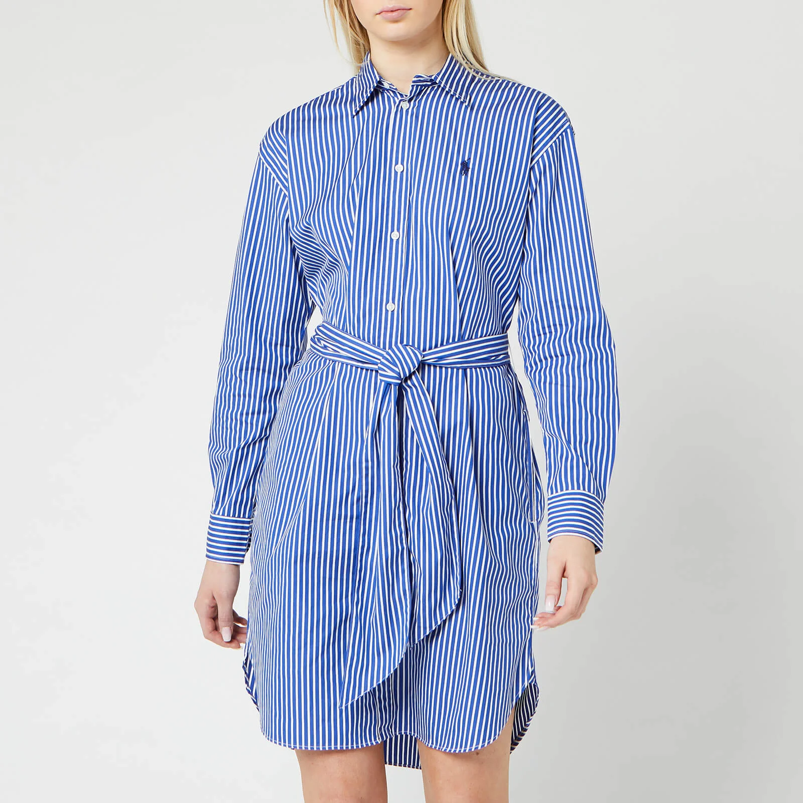 Polo Ralph Lauren Women's Long Sleeve Stripe Shirt Dress - Blue/White Image 1