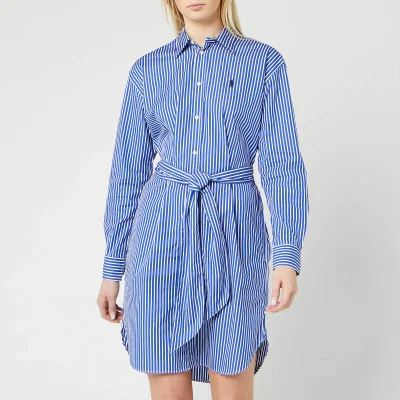 Polo Ralph Lauren Women's Long Sleeve Stripe Shirt Dress - Blue/White