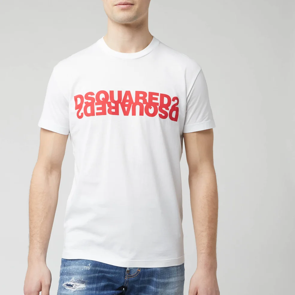 Dsquared2 Men's Mirror Logo T-Shirt - White/Red Image 1