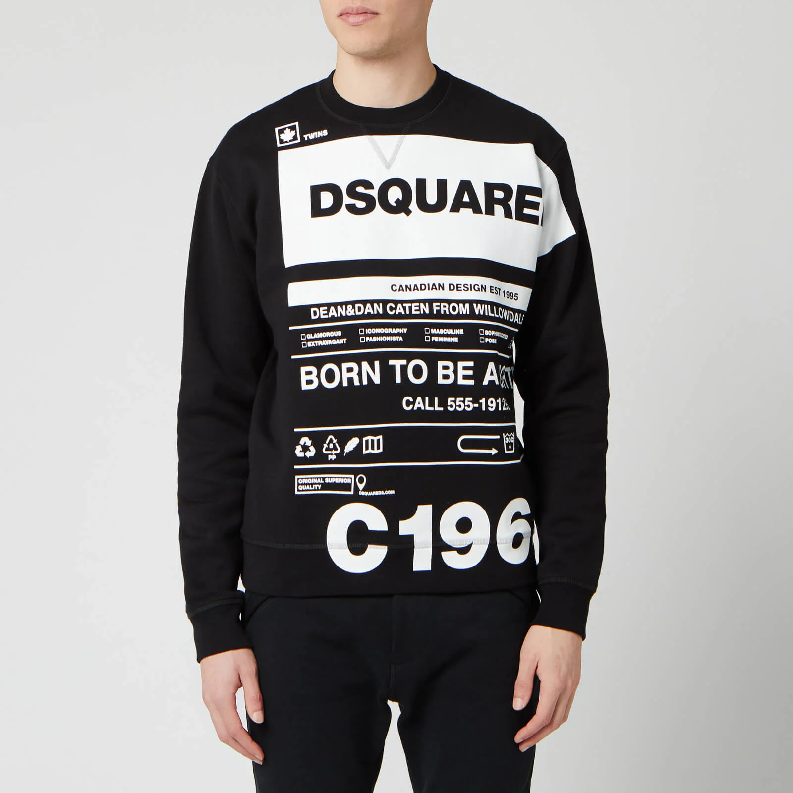 Dsquared2 Men's Born to Fight Sweatshirt - Black Image 1