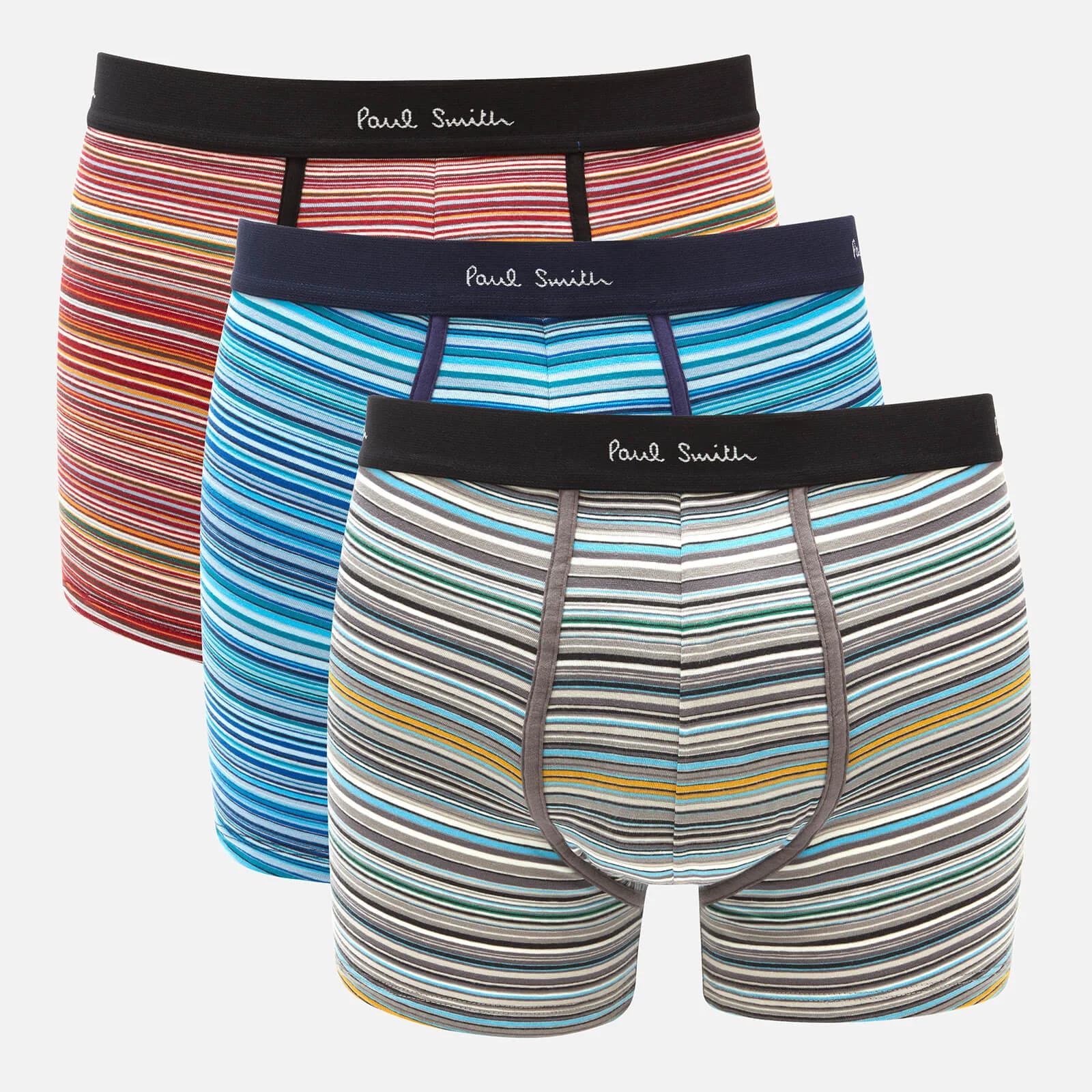 PS Paul Smith Men's 3 Pack Trunk Boxer Shorts - Multi Coloured Stripe Image 1