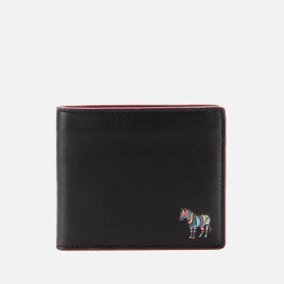 PS Paul Smith Men's Bifold Zebra Wallet with Coin Pouch - Black