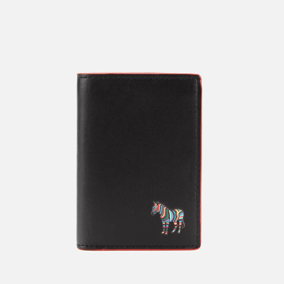 PS Paul Smith Men's Zebra CRedit Card Slip Wallet - Black Image 1