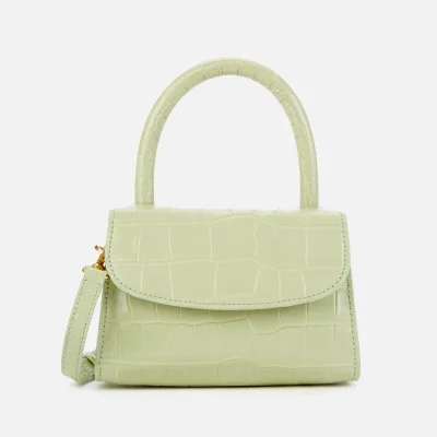 BY FAR Women's Mini Croco Top Handle Bag - Sage Green