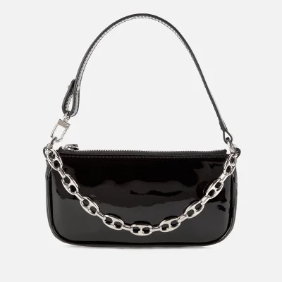 BY FAR Women's Mini Rachel Semi Patent Handbag - Black